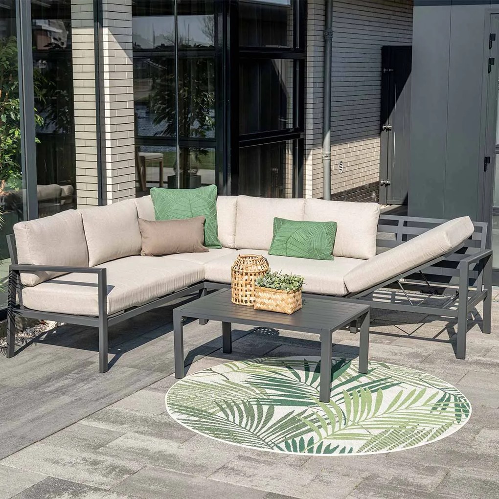 Garden Impressions Denver loungeset 4-delig links – donker grijs