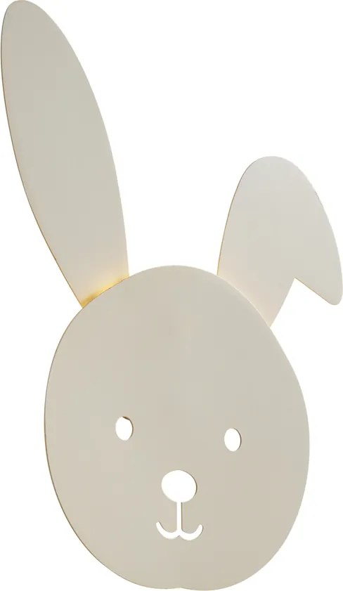 Kinder wandlamp beige incl. LED 3-staps dimbaar - Benny the Bunny