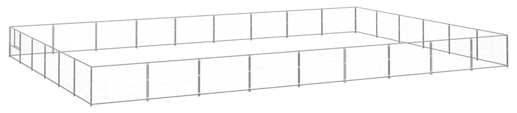 vidaXL Hondenkennel 54 m² staal zilverkleurig