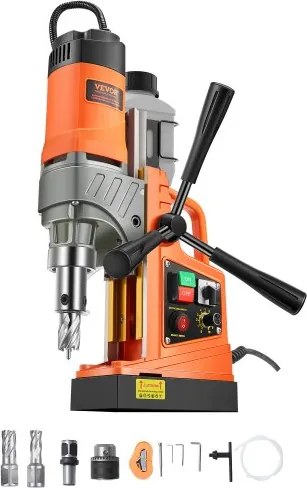 VEVOR Magnetische Boorkernboormachine 40 mm boordiameter, 12500 N draagbare elektrische magneetboormachine met 2 kernboren, variabele snelheid, boormachine voor metalen oppervlakken