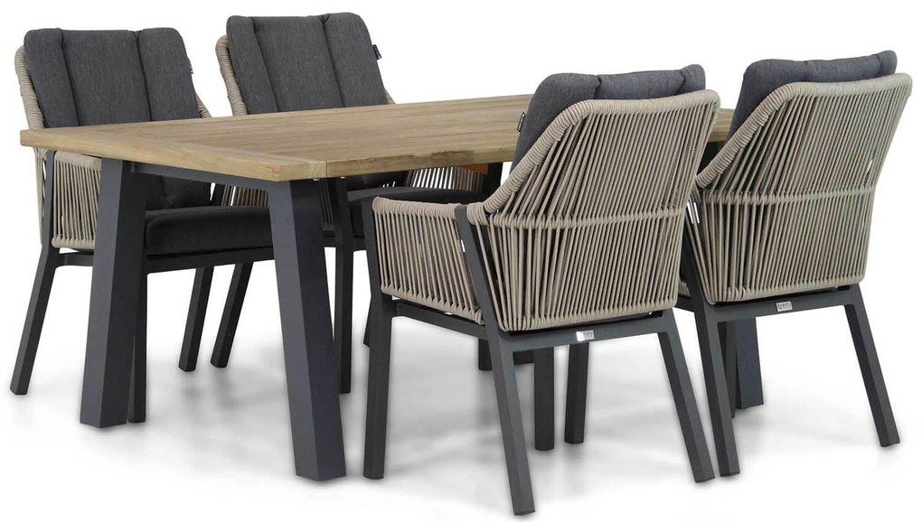 Tuinset 4 personen 180 cm Rope Taupe Lifestyle Garden Furniture Verona/Glasgow