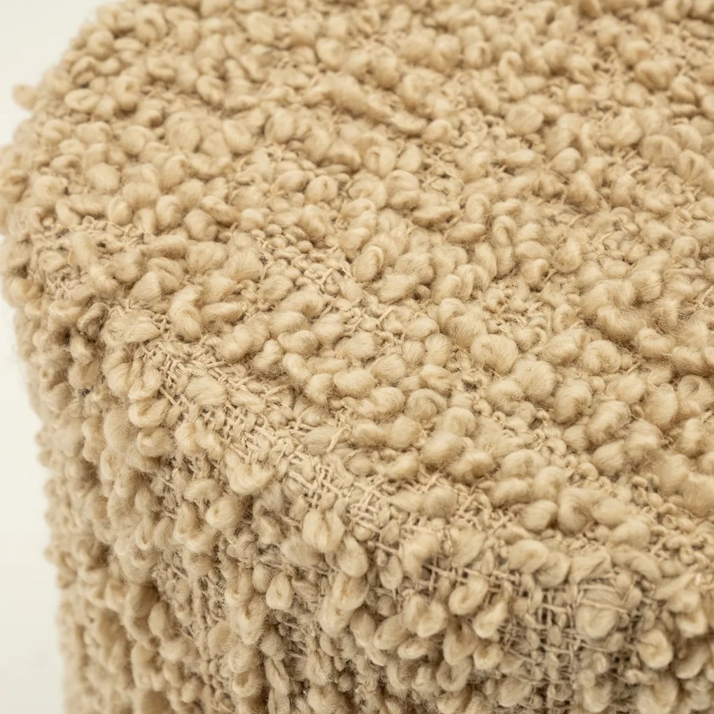 Ronde Hocker Teddy Beige 60 Cm