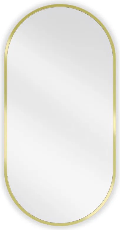 Mexen Loft ovaal badkamer spiegel 80 x 40 cm, gouden frame - 9851-080-040-000-50