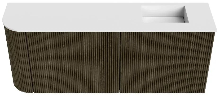 Mondiaz Joya 100cm toiletmeubel ronding links shadow met wastafel faye rechts zonder kraangat talc