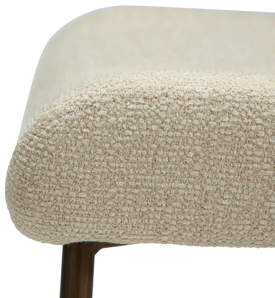 Dan-Form Glam Luxe Eetkamerstoel Boucle Almond Shimmer En Antique Brass