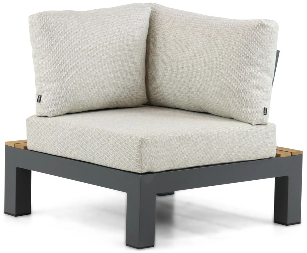 Loungeset 6 personen Aluminium/Teak Grijs Lifestyle Garden Furniture Vittoria