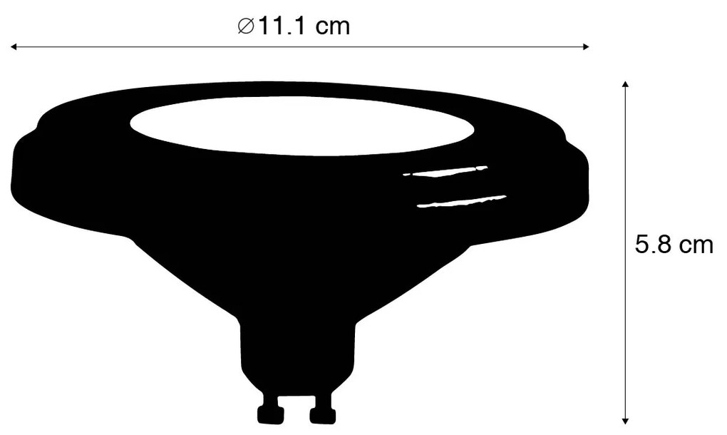 Set van 5 GU10 LED lamp AR111 8W 750 lm 3000K