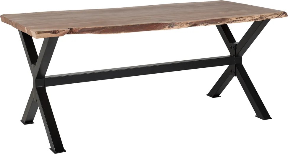 Eettafel hout bruin/zwart 180 x 95 cm VALBO