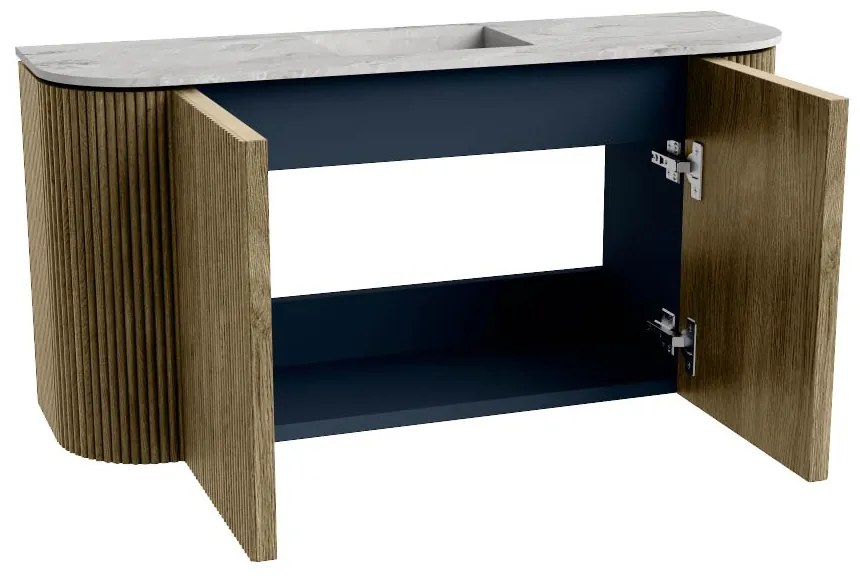 Mondiaz Joya DLux 85cm toiletmeubel ronding links/rechts dusk met wastafel faye midden zonder kraangat glace