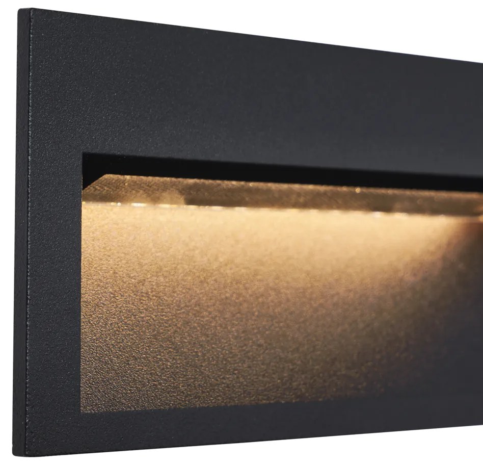 Moderne inbouw wandlamp zwart 16cm incl. LED IP65 - Mert