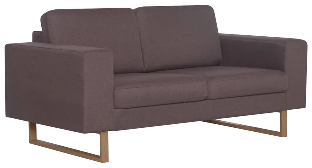vidaXL Tweezitsbank stof taupe