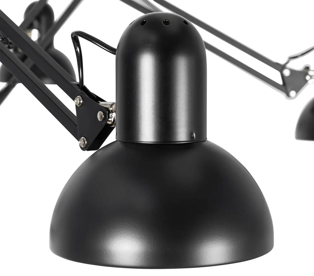 Industriële hanglamp zwart 6-lichts verstelbaar - Hobby Spinne Industriele / Industrie / Industrial E27 rond Binnenverlichting Lamp