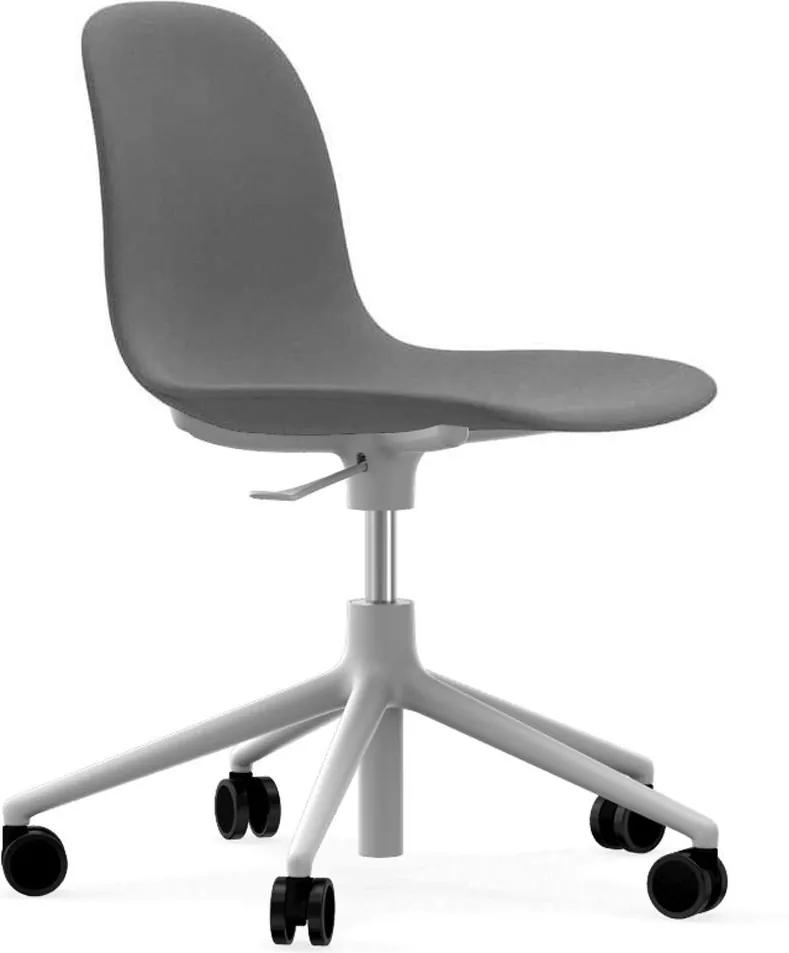 Normann Copenhagen Form Chair bureaustoel met wit onderstel Fame 60078 grijs