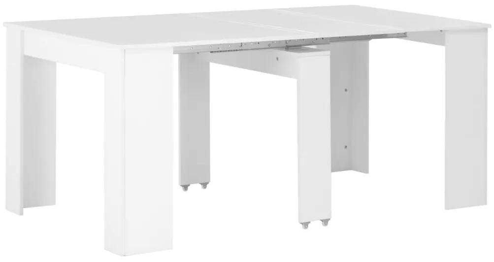 vidaXL Eettafel verlengbaar 175x90x75 cm hoogglans wit