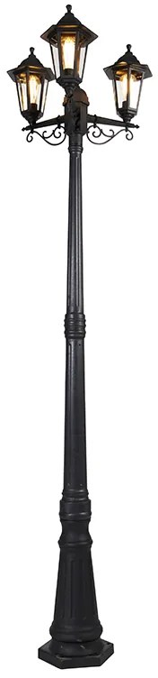 Smart buiten lantaarn zwart 3-lichts incl. Wifi ST64 - New Haven Klassiek / Antiek E27 IP44 Buitenverlichting