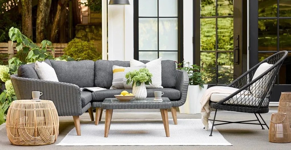 Garden Interiors Hoek Loungeset  - MIRA - Wicker - Donkergrijs - Garden Interiors