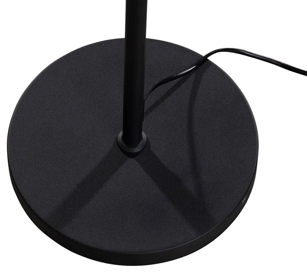 Vloerlamp zwart met ovale linnen kap wit 50cm - Parte Modern E27 rond Binnenverlichting Lamp