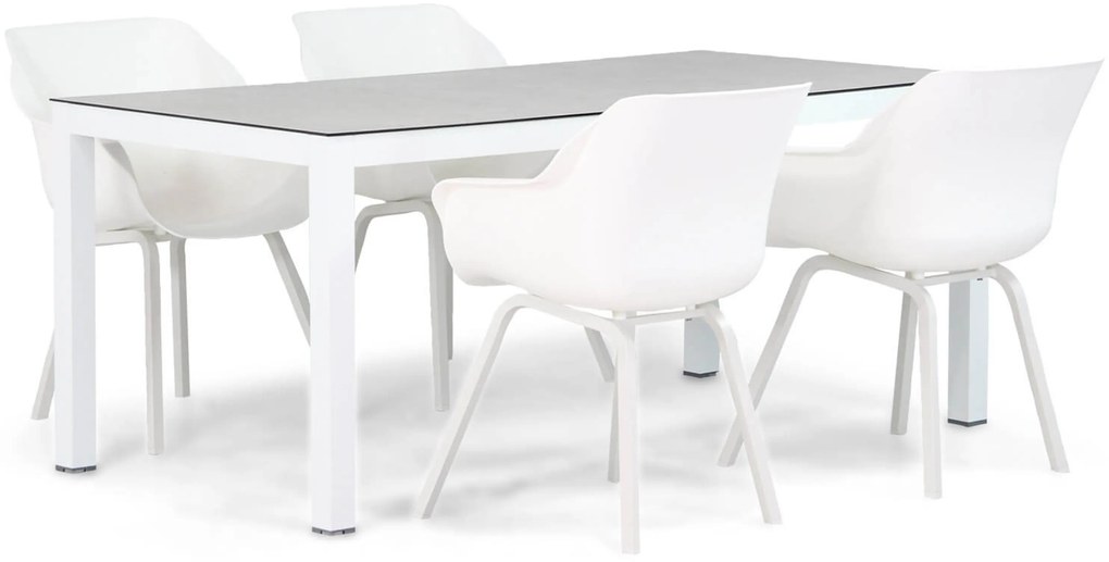 Tuinset 4 personen 180 cm Kunststof Wit Hartman Sophie