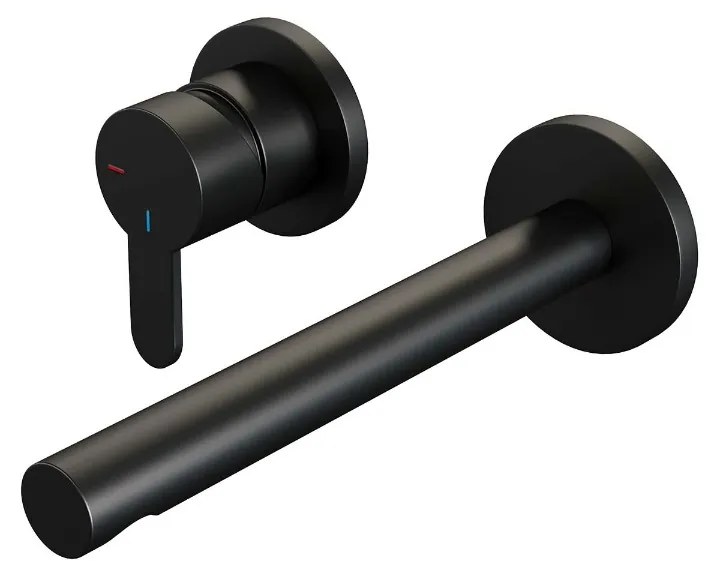 Brauer Black Edition ColdStart wastafelkraan inbouw rechte uitloop en rozetten model D2 zwart mat