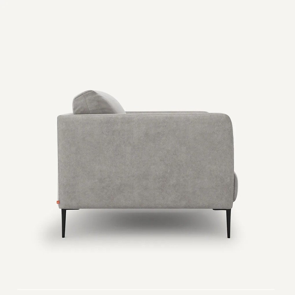 Fauteuil in stonewashed fluweel, Oscar, ontwerp E. Gallina
