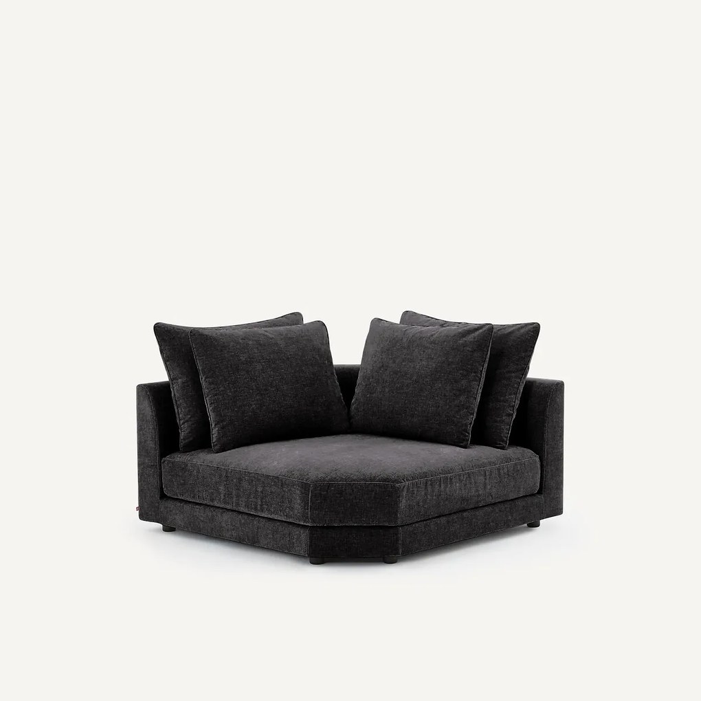 Modulair hoekbank in chenille fluweel, TIBERIO