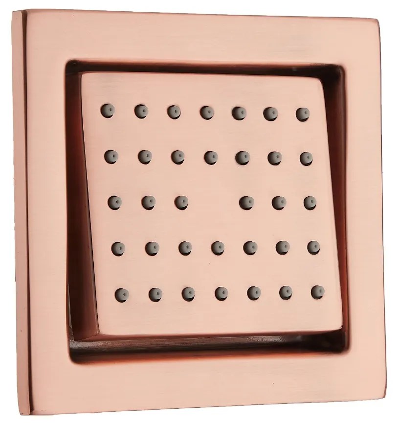 Saniclear Copper inbouw massage jet vierkant geborsteld koper