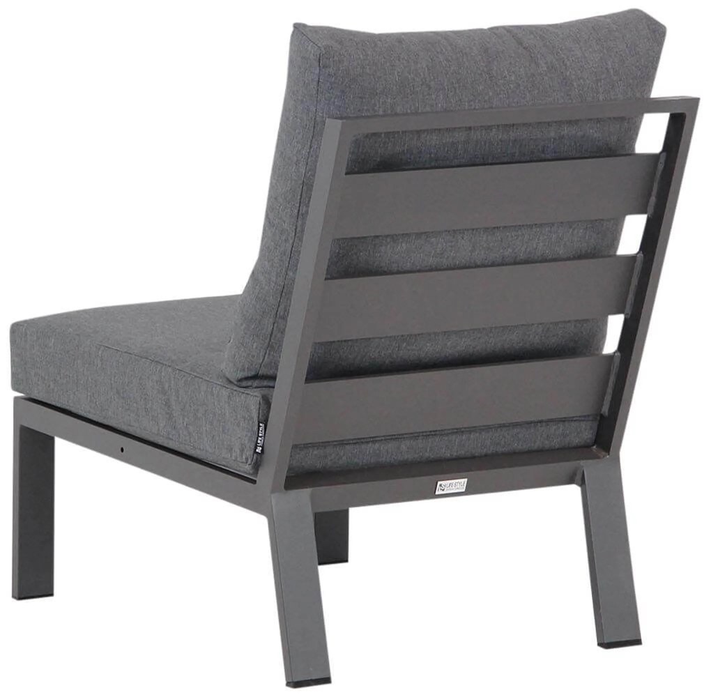 Hoek loungeset 6 personen Aluminium/teak Grijs Lifestyle Garden Furniture Verona/Marietta