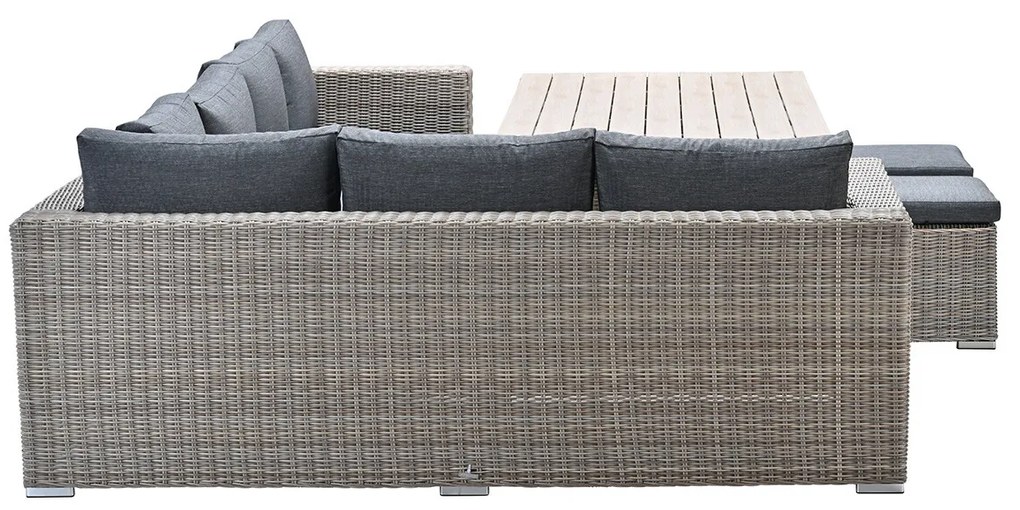 Garden Impressions Tennessee lounge dining set links 5-delig vintage willow - texfiber