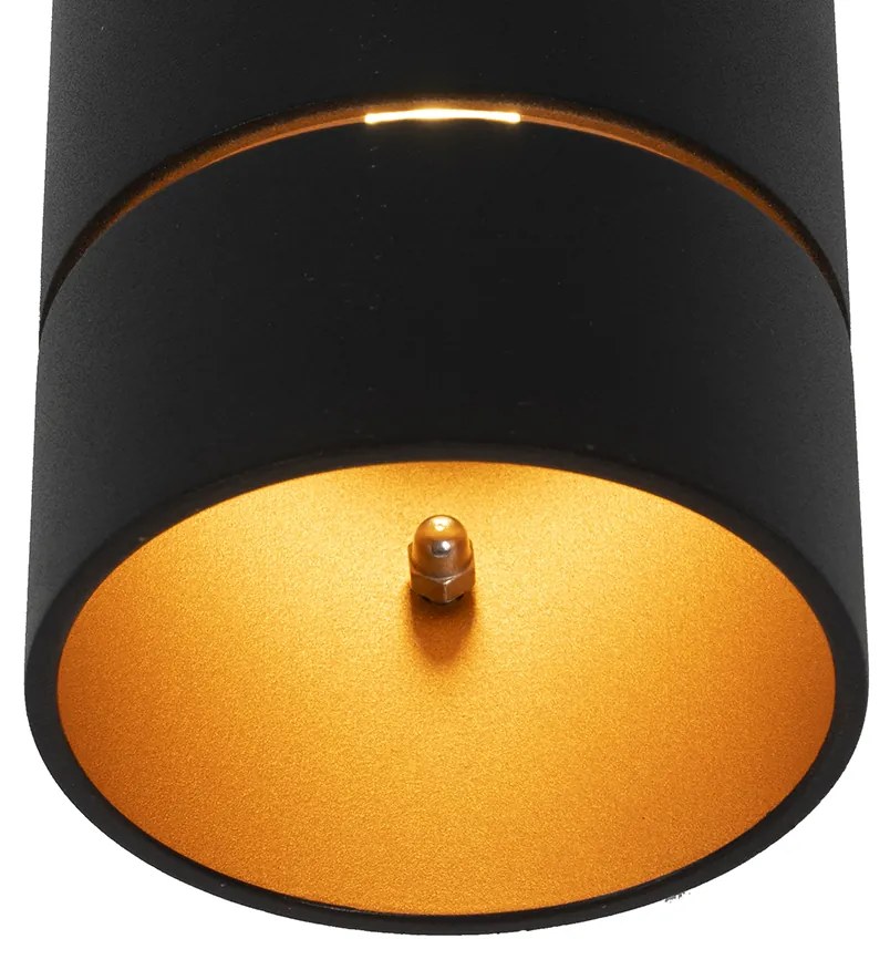 Smart wandlamp met dimmer zwart met gouden binnenkant incl. Wifi G9 - Ria Modern G9 cilinder / rond Binnenverlichting Lamp