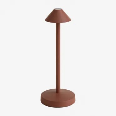 Draadloze Led-buiten Tafellamp Van Ijzer Emilija Rode Dakpan - Sklum