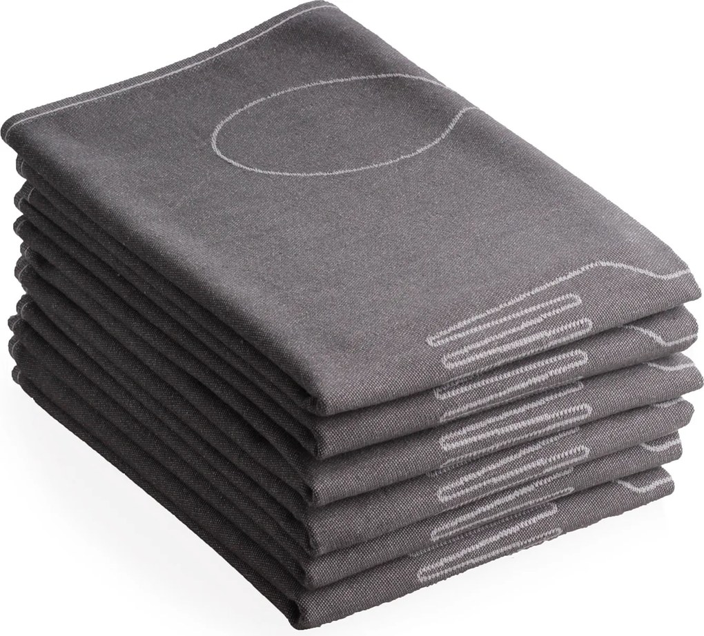 Theedoek hip bestek – 6 stuks – 50×70 – grijs