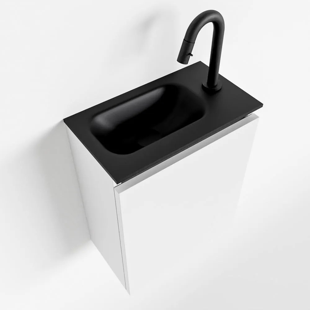 Mondiaz Ture 40cm toiletmeubel talc met wastafel urban links 1 kraangat