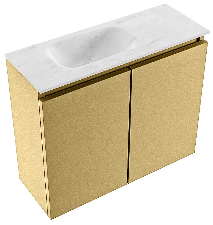 Mondiaz Ture DLux toiletmeubel 60cm oro met wastafel opalo links zonder kraangat