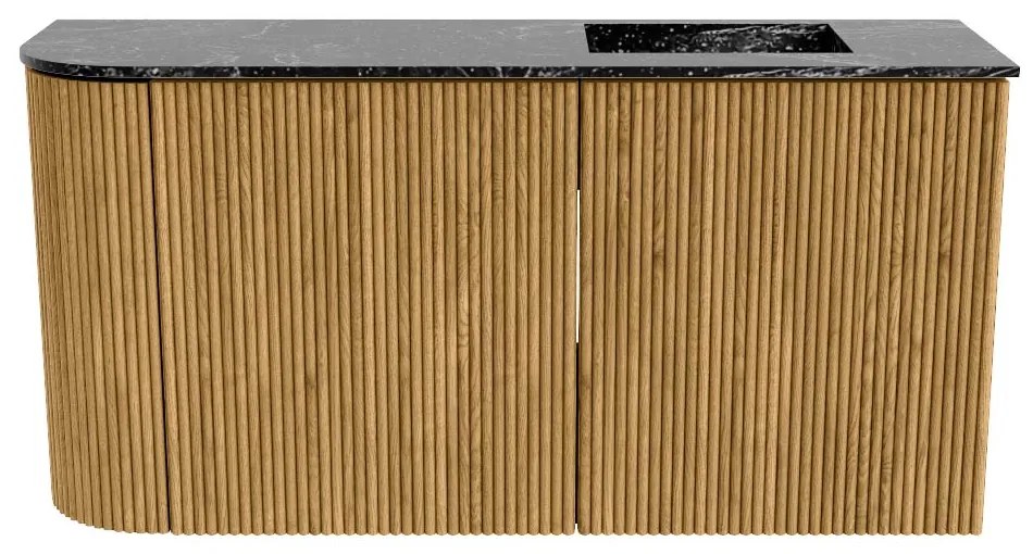 Mondiaz Joya DLux 80cm toiletmeubel ronding links oak met wastafel faye rechts 1 kraangat lava