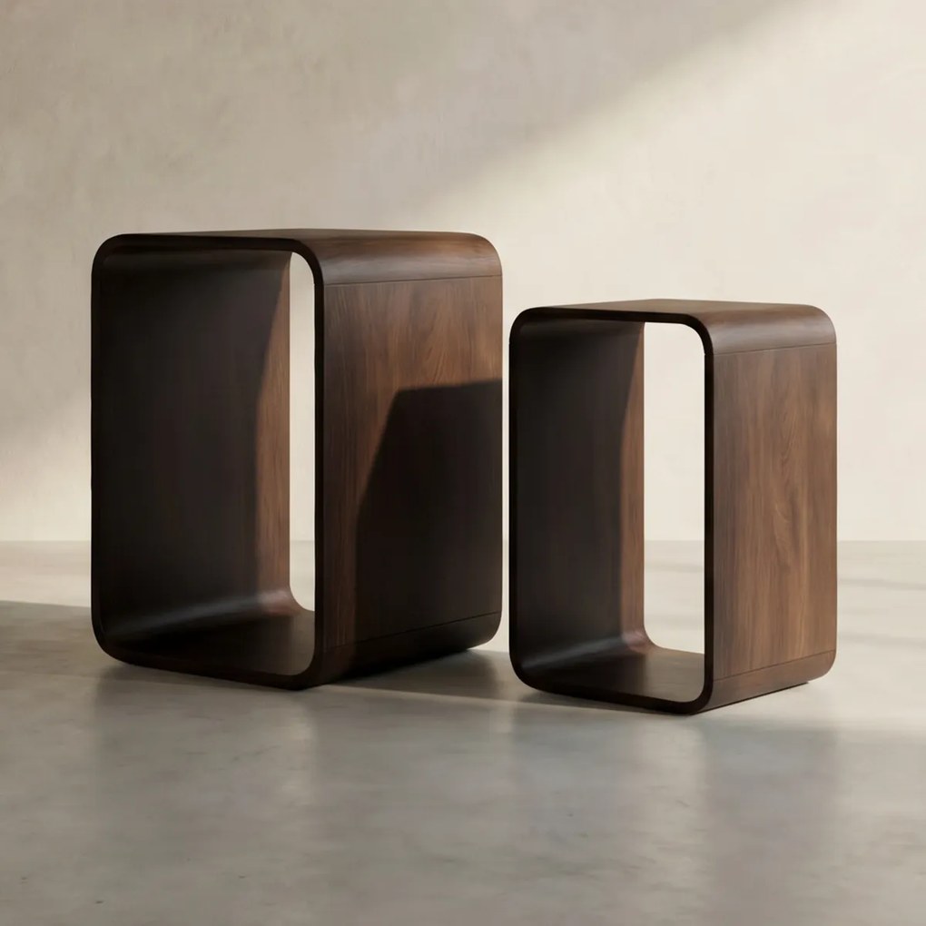 Retro Bijzettafel Set - 37.5 X 30cm.