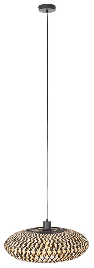 Oosterse hanglamp zwart bamboe 50 cm - Ostrava