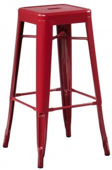 Set Van 2 Stapelbare Hoge Krukken In Staal Lix Rood – Bordeaux & ↑75 Cm - Sklum