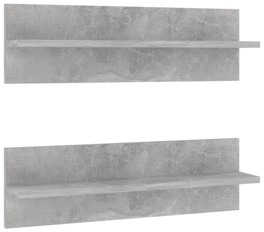 vidaXL Wandschappen 2 st 60x11,5x18 cm spaanplaat betongrijs