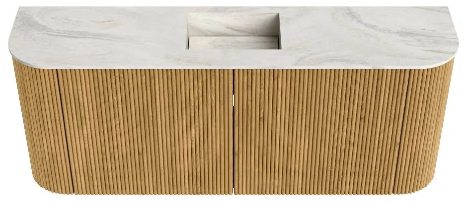 Mondiaz Joya DLux 105cm toiletmeubel ronding links/rechts oak met wastafel faye midden 1 kraangat ostra