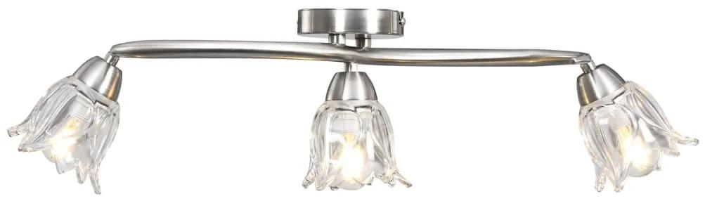 vidaXL Plafondlamp met glazen tulpvormige kappen 3xE14 transparant