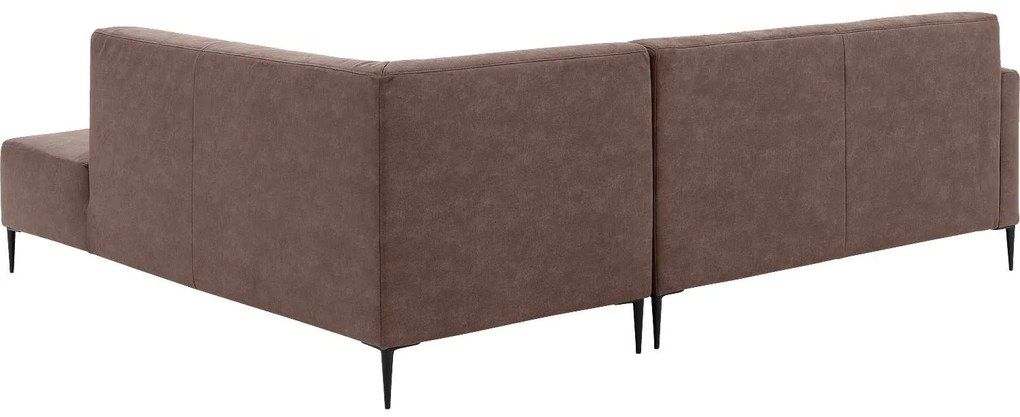 Goossens Key West bruin, micro leer, 2,5-zits, modern design met ligelement rechts