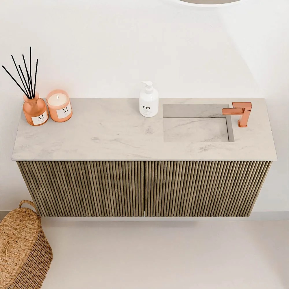 Mondiaz Joya DLux 80cm toiletmeubel dusk met wastafel faye rechts 1 kraangat opalo