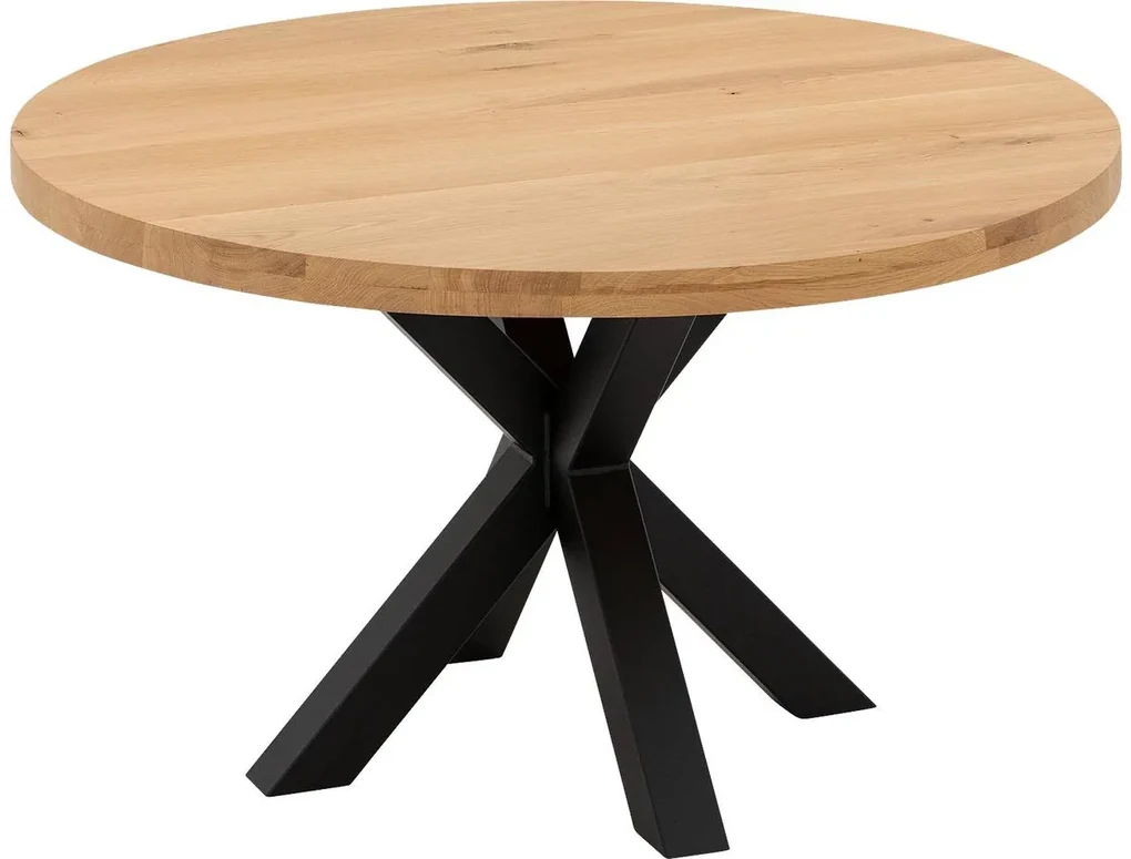 Goossens Eettafel Blade, Strak blad rond 140 x 140 cm 6 cm dik