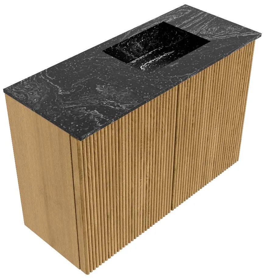 Mondiaz Joya DLux 60cm toiletmeubel oak met wastafel faye rechts zonder kraangat lava
