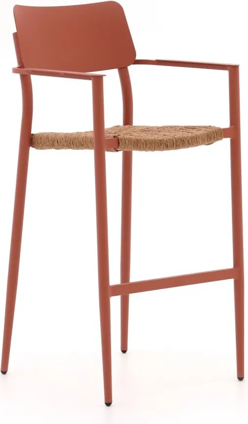 Barkruk tuin | Bellagio  Cino | Wicker (vlechtwerk) | Rood | Tuinstoel | Stapelbaar | Kees Smit Tuinmeubelen