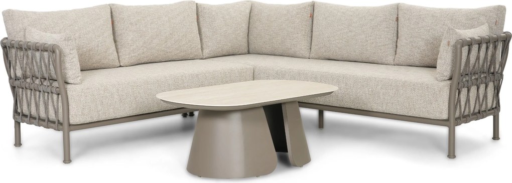 Hoek loungeset 5 personen Rope Taupe  Santika Furniture Santika