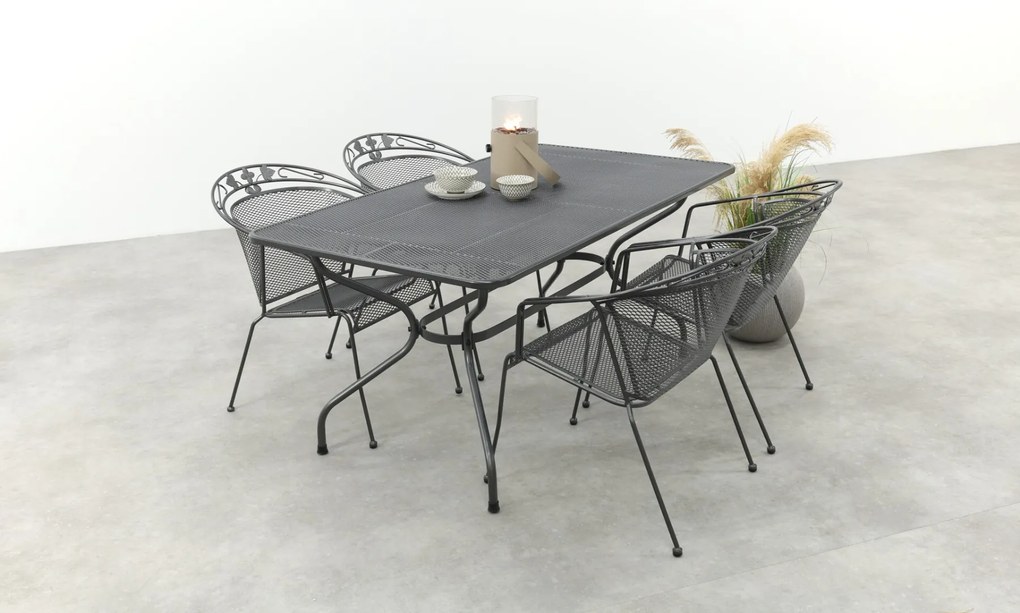 Royal Garden Elegance stapelbare tuinset strekmetaal 160x90 cm.