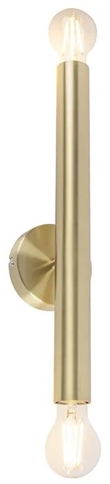 Hotel Chique wandlamp goud 2-lichts -Tubi Art Deco E27 Binnenverlichting Lamp