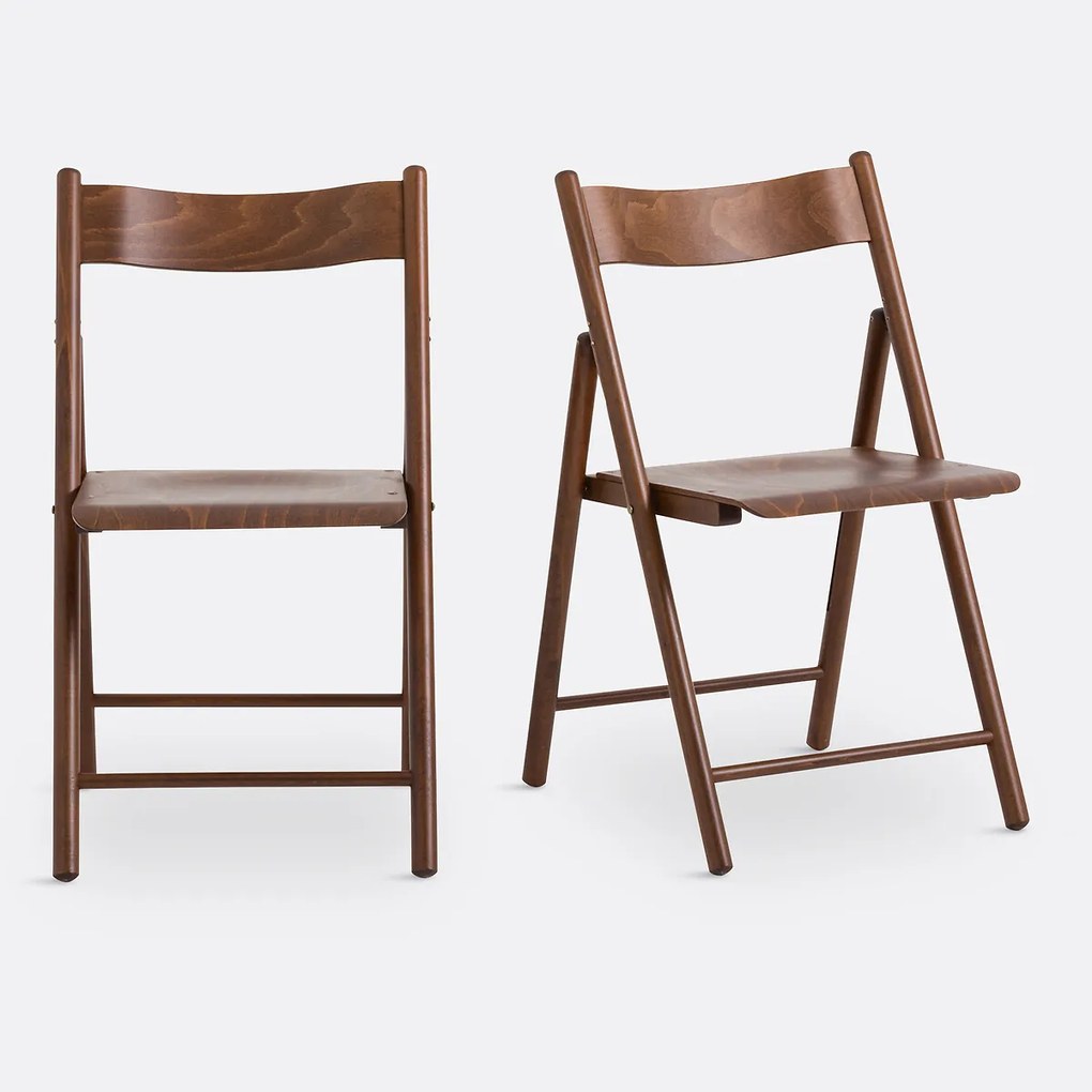 Set van 2 klapstoelen van beukenhout en gefineerd hout, Panni
