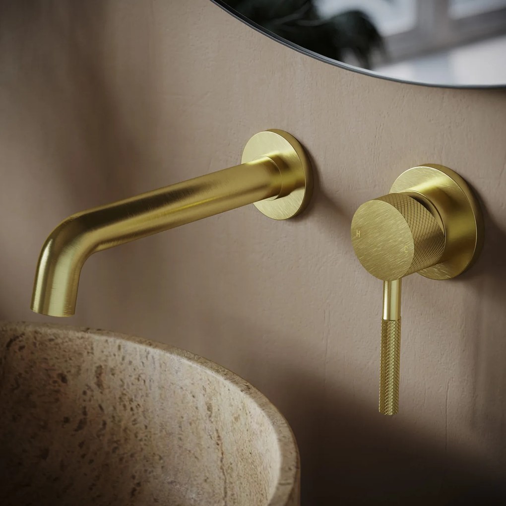 Saniclear Brass Curved hendel voor inbouw wastafelkraan en staande badkraan (SK24893 en SK24892)